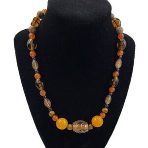 Vintage Gemstone and Glass Beaded Necklace